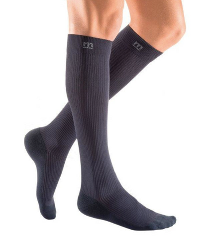 pair of dark gray knee high socks
